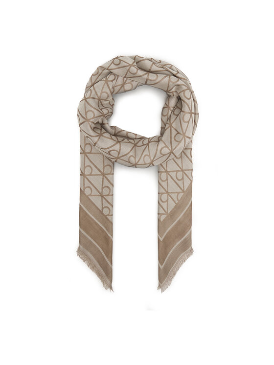 Calvin Klein Calvin Klein Naglavna ruta Emblem Aop Jacquard Square Scarf LV04F8080G Bež
