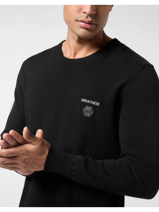 PHILIPP PLEIN PHILIPP PLEIN Sweter 26019 Czarny Regular Fit