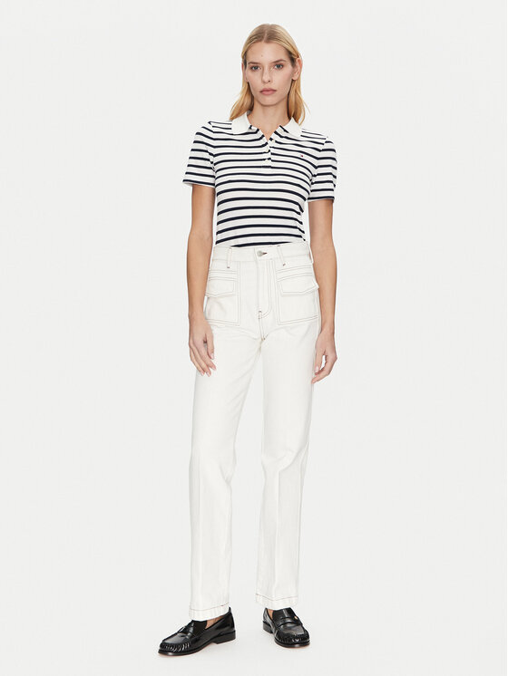 Tommy Hilfiger Tommy Hilfiger Polo marškinėliai 1985 WW0WW43225 Tamsiai mėlyna Slim Fit