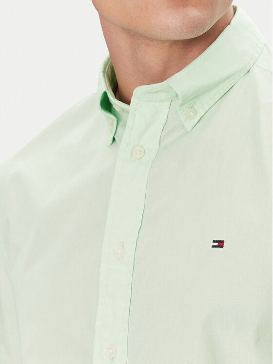 Tommy Hilfiger Tommy Hilfiger Košile MW0MW37584 Zelená Regular Fit