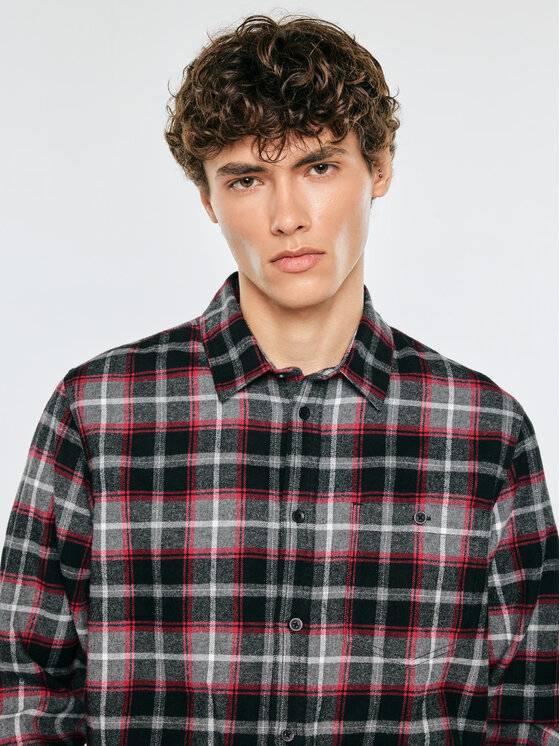 BIG STAR BIG STAR Koszula FLANES Szary Basic Fit