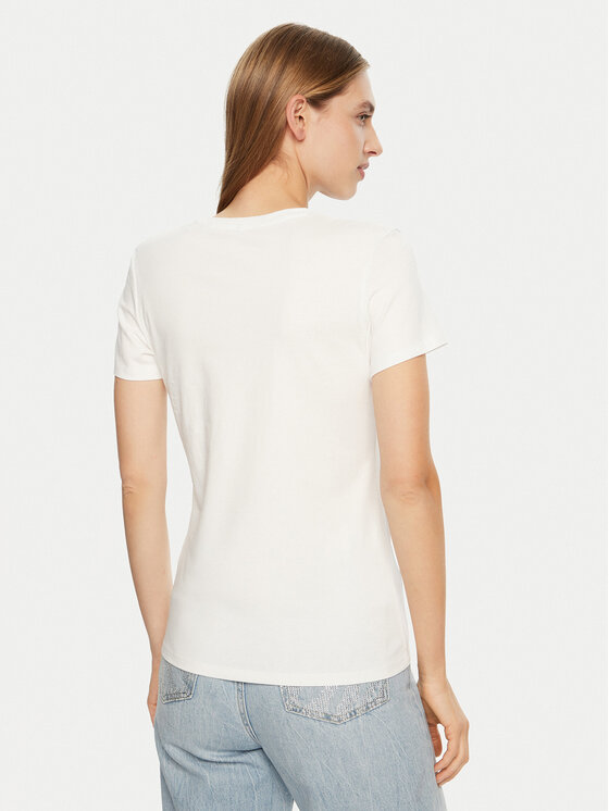 Guess Guess Tricou O5RI01 KBBU1 Alb Slim Fit