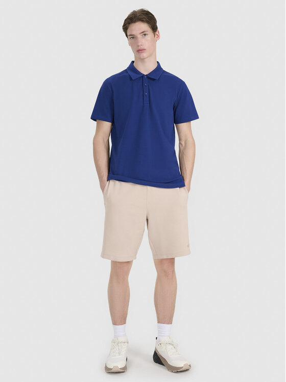 4F 4F Polo MIDSHOP TEXTILE Granatowy Regular Fit