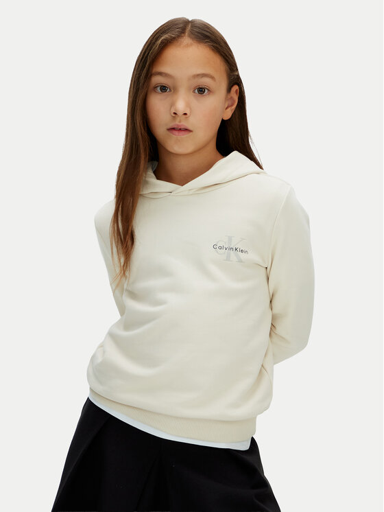 Calvin Klein Jeans Calvin Klein Jeans Džemperis ar kapuci Small Monogram IU0IU00712 Bēšs Regular Fit