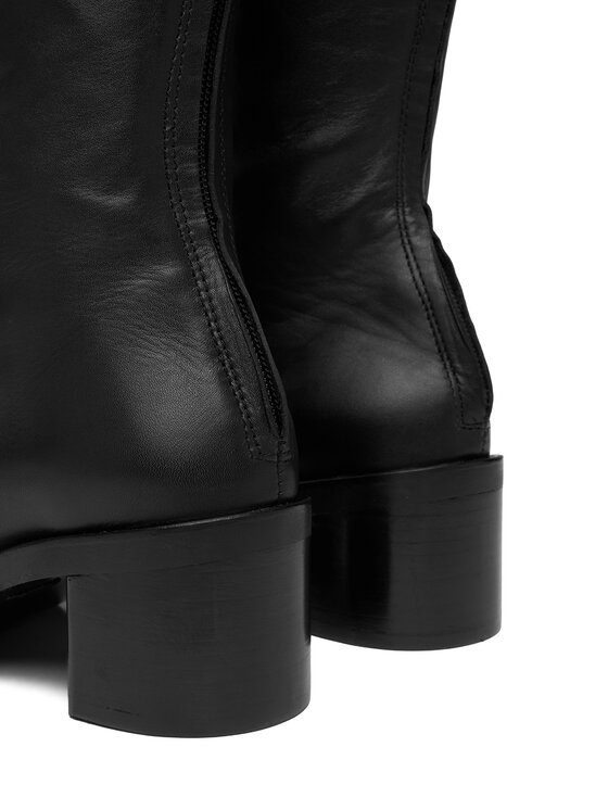 Calvin Klein Calvin Klein Cizme Block Heel Knee Boot Lth HW0HW02812 Negru