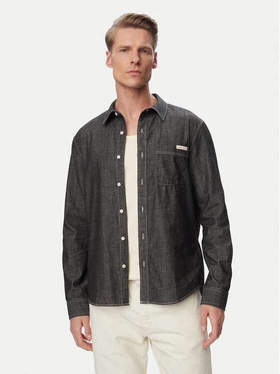 Calvin Klein Jeans cămașă de blugi LV04RG115G Negru Regular Fit