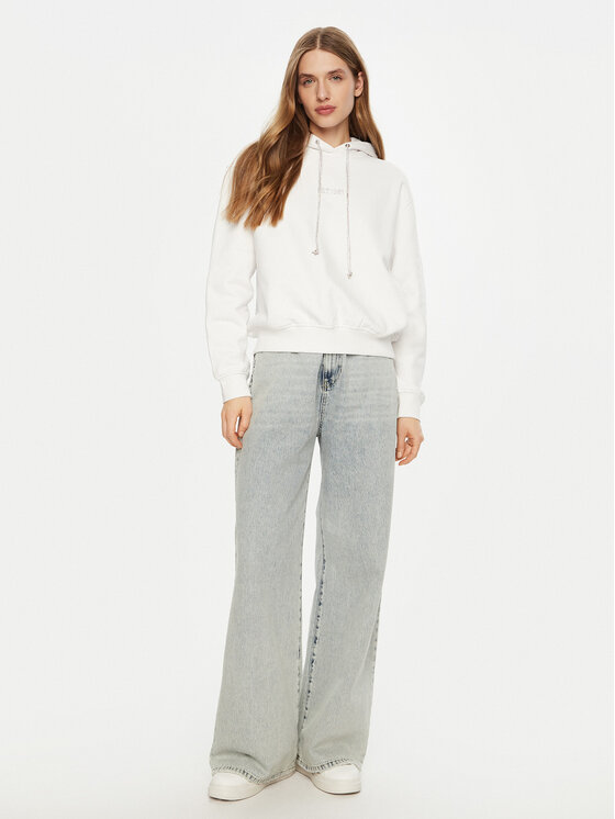 Guess Guess Džemperis ar kapuci W5RQ00 KBY51 Balts Regular Fit
