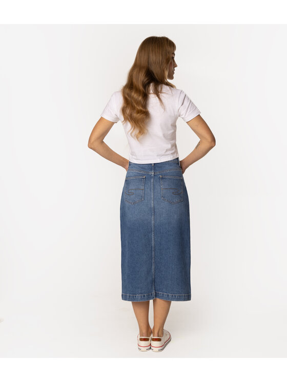 Lee Cooper Lee Cooper Spódnica jeansowa EVA 3122 Niebieski Regular Fit