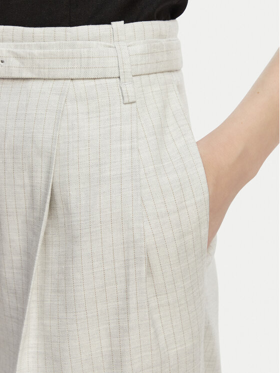 HUGO HUGO Kalhoty z materiálu Hejuly 50561565 Krémová Loose Fit
