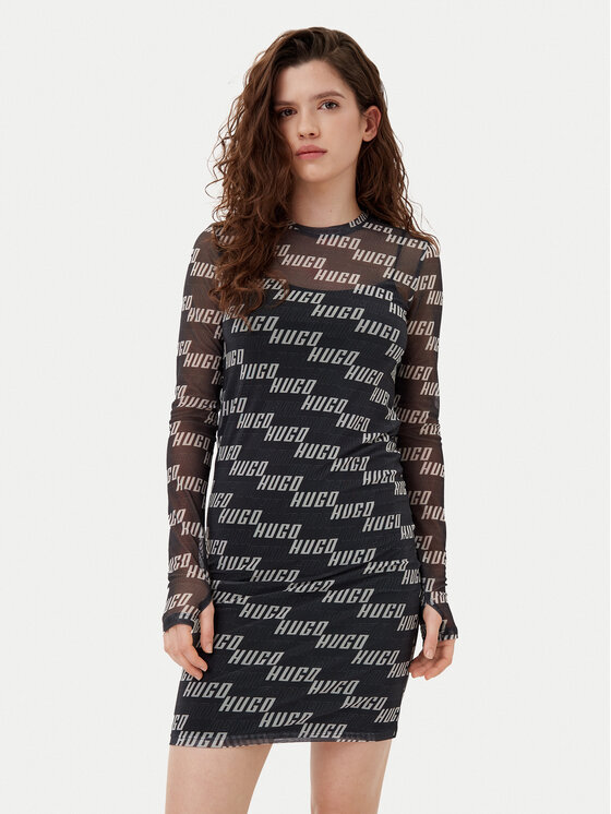 HUGO Rochie de zi HUGO-50534848 Negru Regular Fit