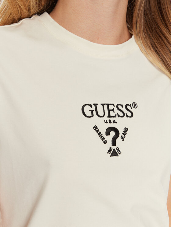 Guess Guess Тишърт Colette V4YI21 KCDH1 Бял Regular Fit
