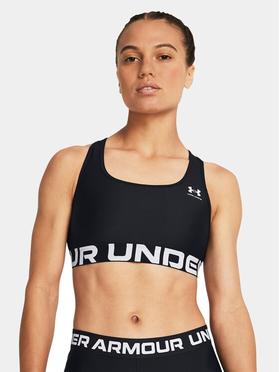 Under Armour Sportovní podprsenka Ua Hg Authentics Mid Branded 1383544-001  Černá Compression Fit | Modivo.cz