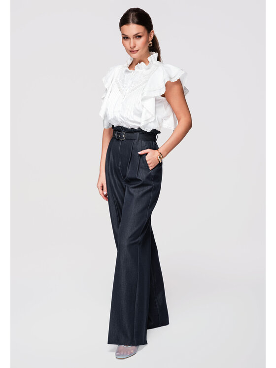 Ombre Ombre Koszula OW-SH-E0004 Biały Loose Fit