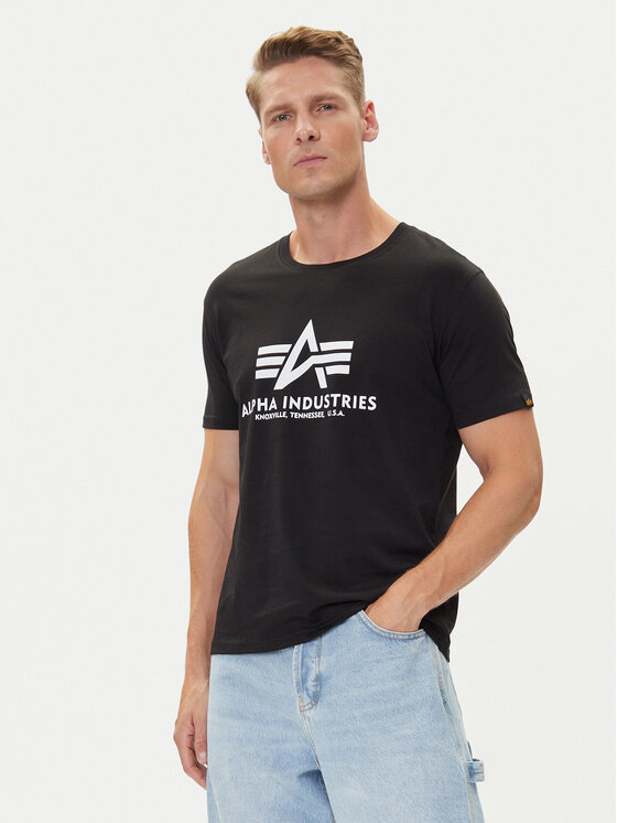 Alpha Industries Tričko Basic T-Shirt 100501 Čierna Regular Fit