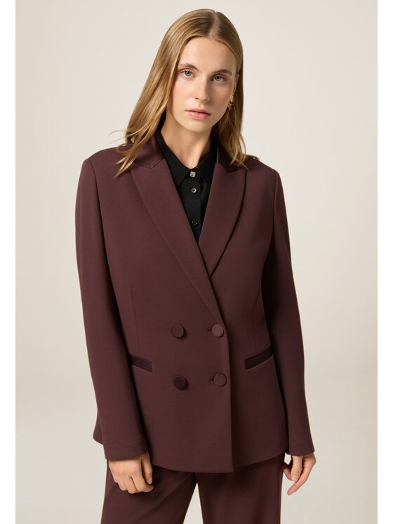 Oltre Oltre Giacca di transizione Q782R004561N036 Bordeaux Slim Fit