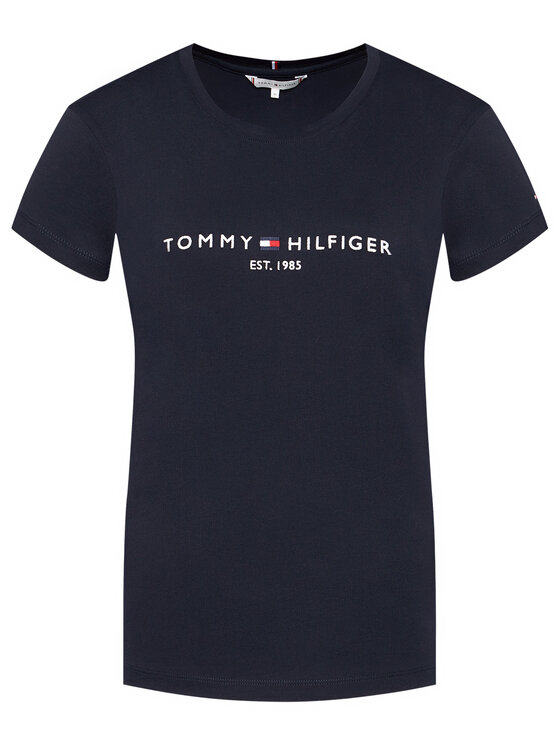 Tommy Hilfiger Tommy Hilfiger T-Shirt Heritage C-Nk WW0WW31999 Granatowy Regular Fit