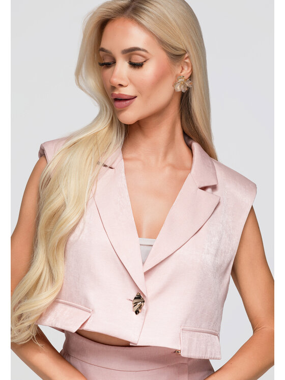 Ombre Ombre Marynarka OW-BL-E0003 Różowy Regular Fit