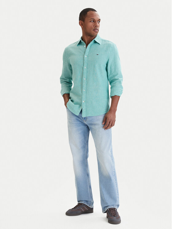 Tommy Jeans Tommy Jeans Πουκάμισο DM0DM22761 Τυρκουάζ Regular Fit