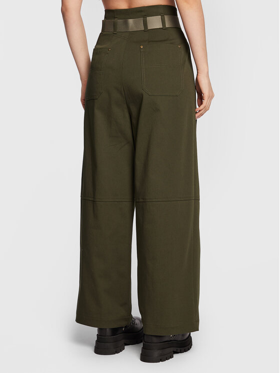 PINKO Pinko Spodnie materiałowe Penni 1G189X A054 Zielony Relaxed Fit