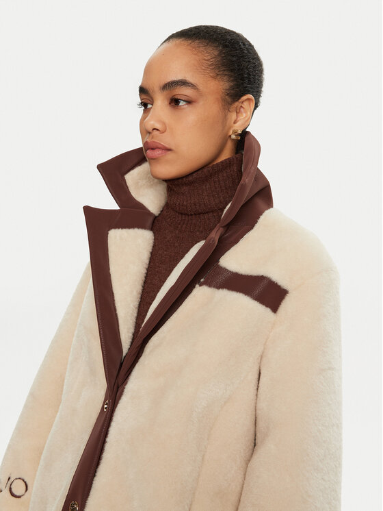 Liu Jo Liu Jo Cappotto in shearling TF4141 E0903 Écru Regular Fit