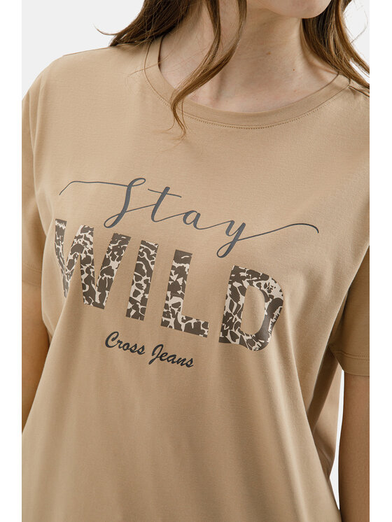 Cross Jeans Cross Jeans T-Shirt 56261-534 Beżowy