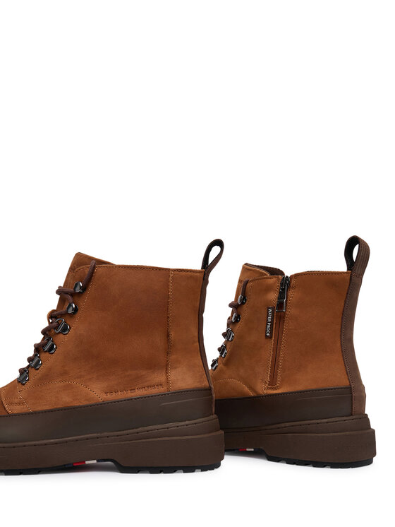 Tommy Hilfiger Tommy Hilfiger Puszābaki Outdoor Rubber Lth Boot Wpm FM0FM05957 Brūns