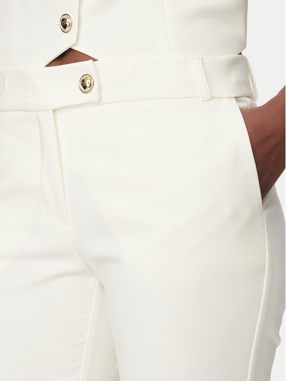 Rinascimento Rinascimento Kalhoty z materiálu CFC0128638003 Bílá Slim Fit