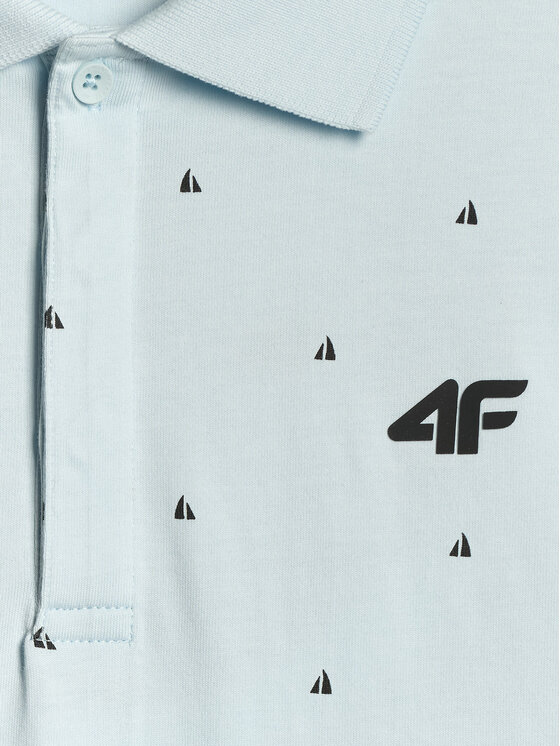 4F 4F Polo COMMERCIAL Niebieski jasny Regular Fit