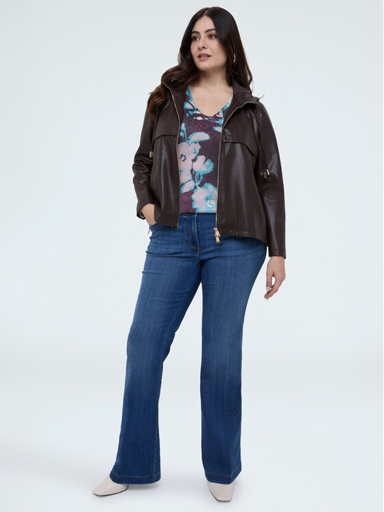 Fiorella Rubino Fiorella Rubino Sweter M103L008377N0Z9 Bordowy Regular Fit
