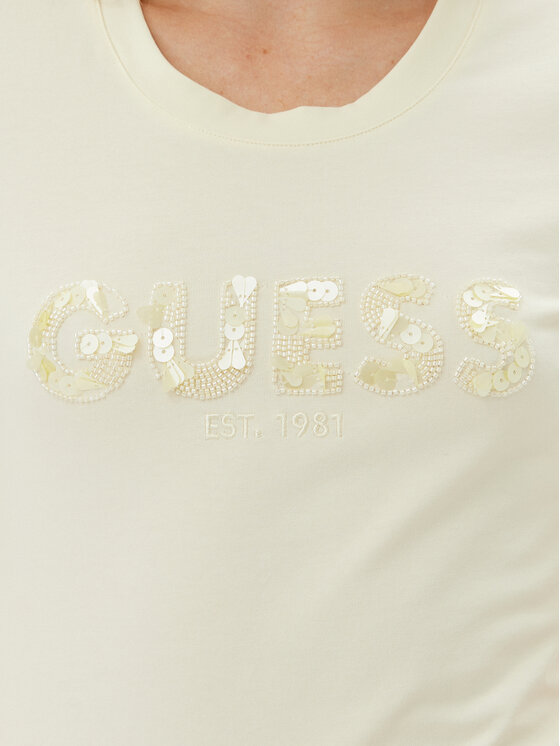 Guess Guess T-Shirt W5GI17 J1314 Žlutá Slim Fit