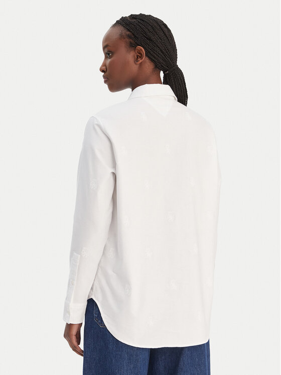 Tommy Hilfiger Tommy Hilfiger Cămașă WW0WW49386 Alb Relaxed Fit