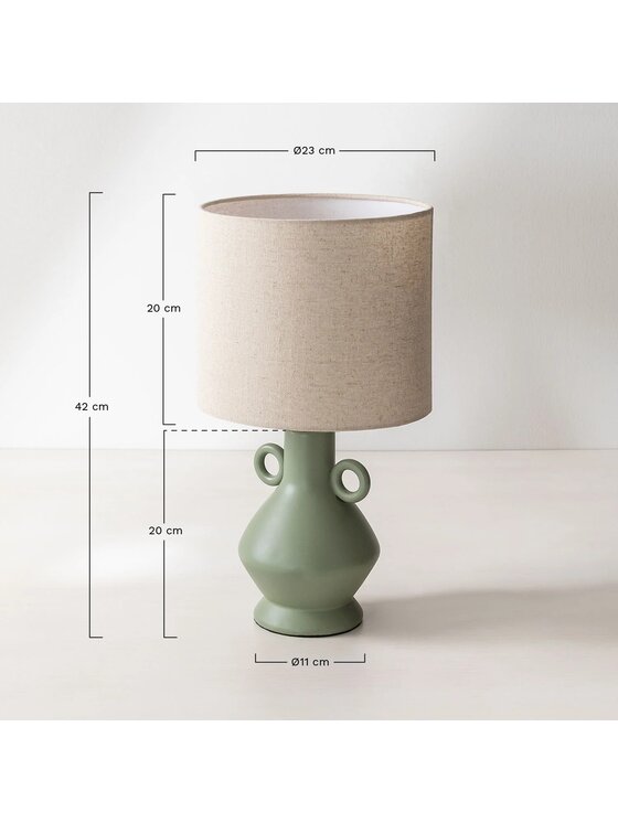 MIAhome MIAhome Lampa stołowa z żywicy Celadón 42 cm Zielony