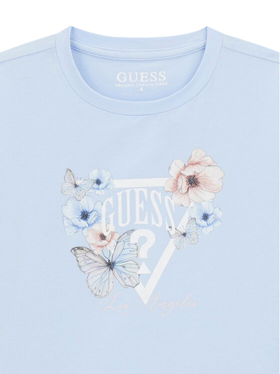 Guess Guess Majica J6RI32 K6YW4 Svetlo modra Regular Fit