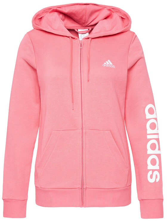 adidas Bluza Essentials Logo Full-Zip GL0794 Różowy Regular Fit • Modivo.pl