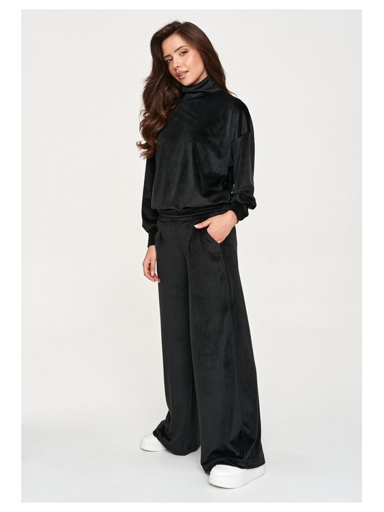 Makadamia Makadamia Dres M953 Czarny Loose Fit