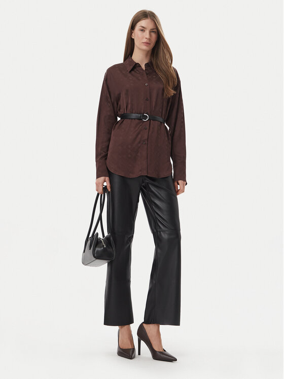 Guess Guess Cămașă W6BH46 W4236 Maro închis Regular Fit