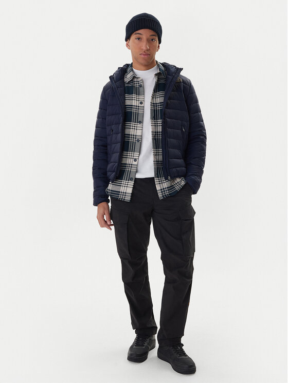 Kappa Kappa Demisezoninė striukė Logo Astrom 34243TW Tamsiai mėlyna Slim Fit