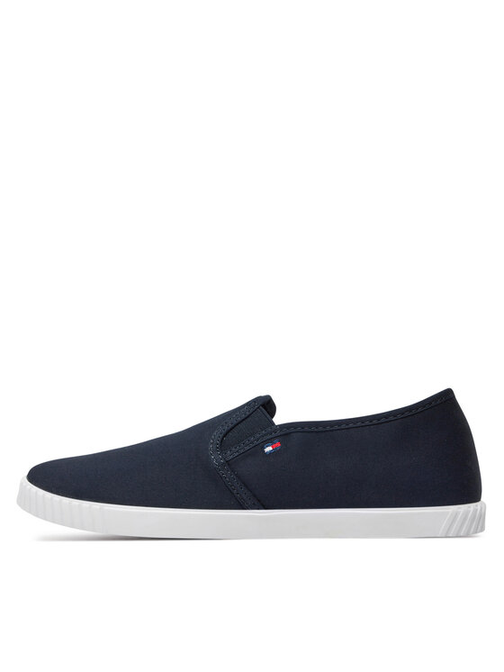 Tommy Hilfiger Tommy Hilfiger Teniszcipő Canvas Slip-On Sneaker FW0FW07806 Sötétkék
