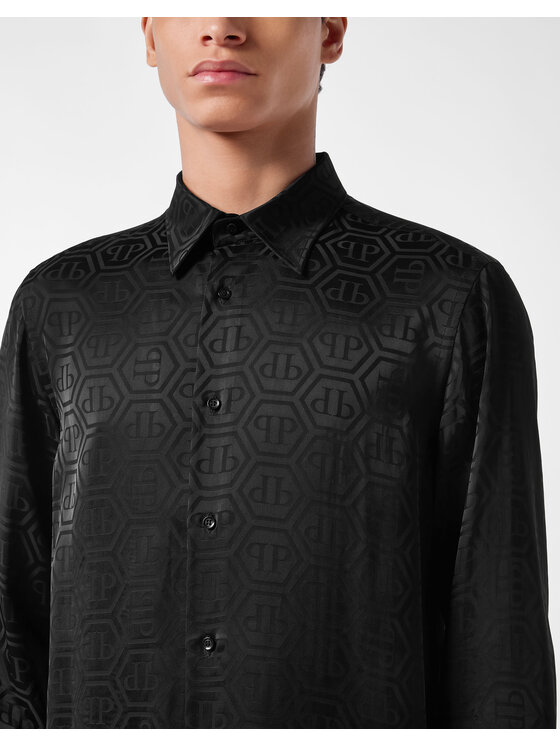 PHILIPP PLEIN PHILIPP PLEIN Koszula 25461 Czarny Fitted Fit