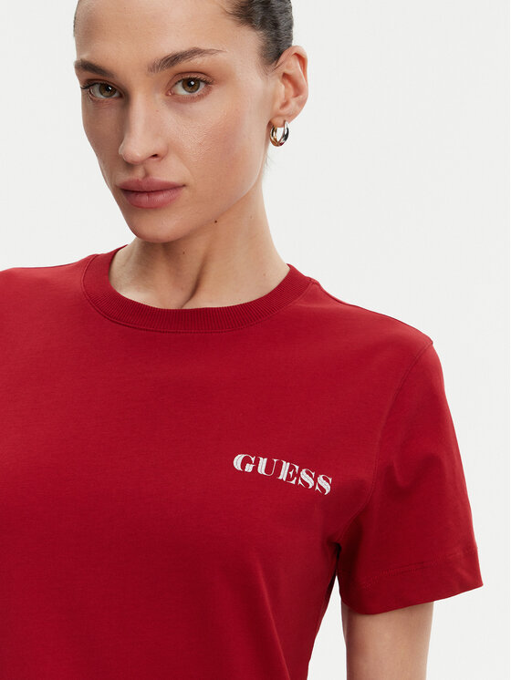 Guess Guess Tričko W5RI04 I3Z14 Červená Regular Fit