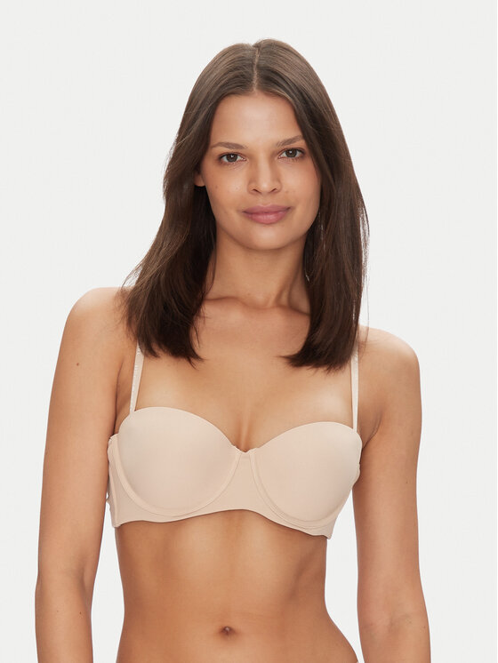 Tommy Hilfiger Podprsenka Bardot UW0UW05378 Béžová