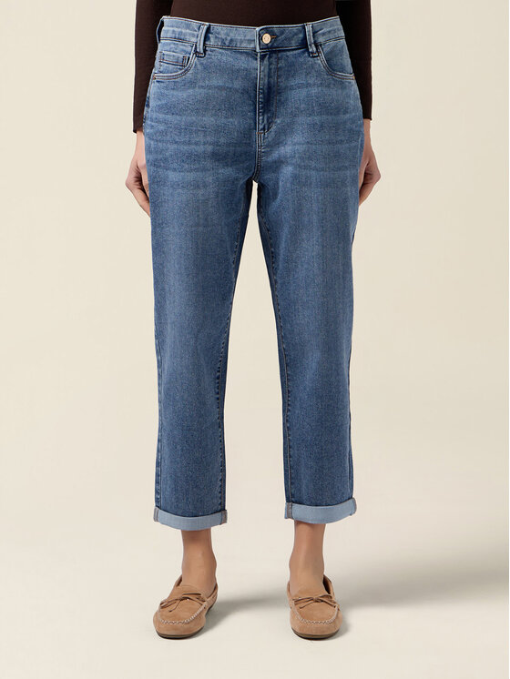 Oltre Oltre Jeansy P579R209121N024 Turkusowy Boy Fit