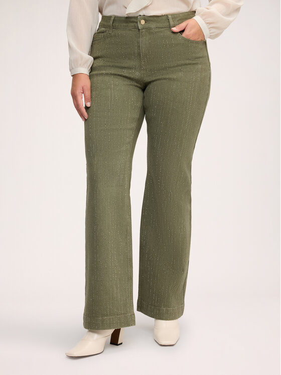 Fiorella Rubino Fiorella Rubino Pantaloni di tessuto P075T005472N015 Verde Flare Fit