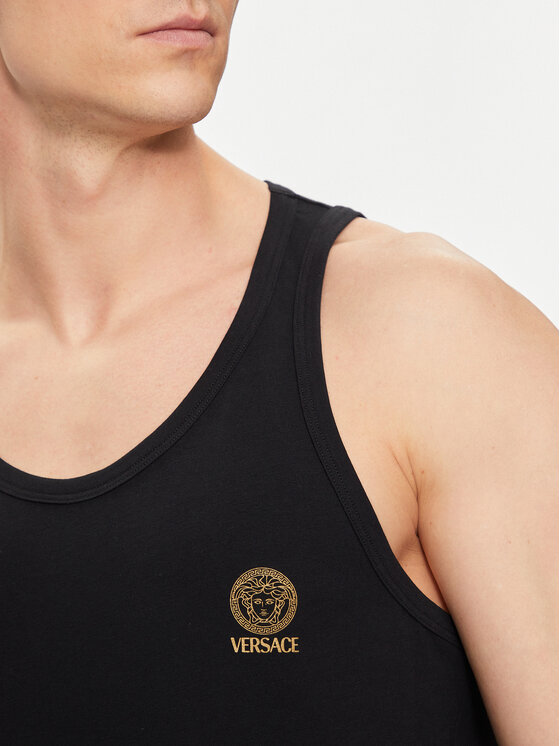 Versace Versace Tank top Medusa AUU01012 Čierna Regular Fit