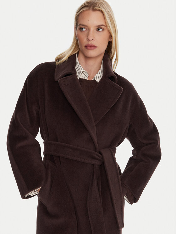 Marella Marella Villane mantel English 2523016142 Pruun Regular Fit
