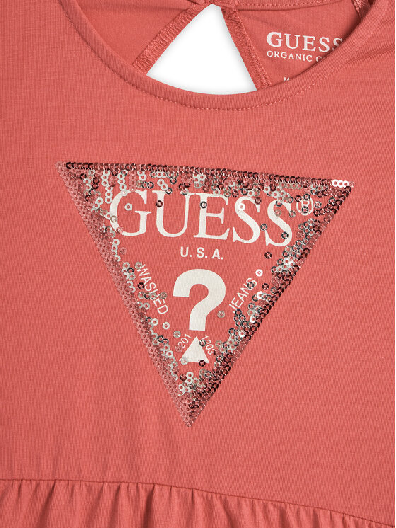 Guess Guess Sukienka codzienna K5GK22 K6YW4 Koralowy Regular Fit