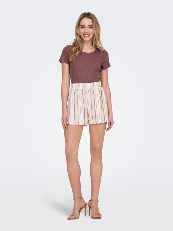 ONLY ONLY Тишърт Carlotta 15256154 Розов Tight Fit