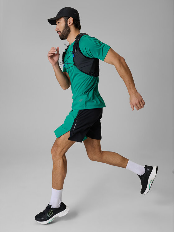 4F 4F Szorty sportowe RUNNING Zielony Regular Fit