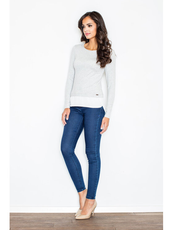FIGL FIGL Bluzka M374 Szary Regular Fit