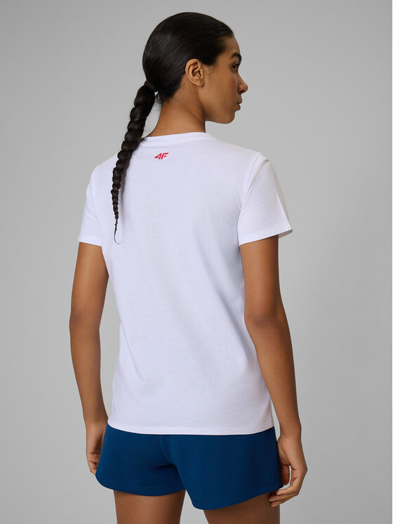 4F 4F T-Shirt TREKKING Biały Regular Fit